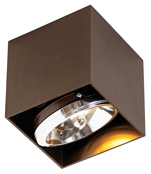 Designové bodové světlo tmavě bronzové čtvercové otočné a naklápěcí - Box