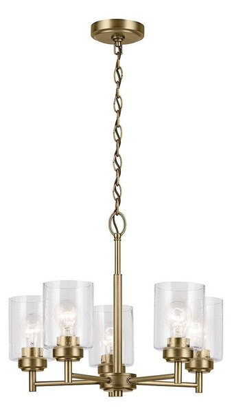 Kichler KL-WINSLOW5-NBR - Lustr na řetězu WINSLOW 5xE27/60W/230V mosaz