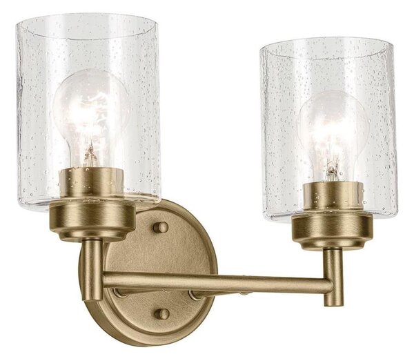 Kichler KL-WINSLOW-2W-NBR - Nástěnná lampa WINSLOW 2xE27/60W/230V mosaz