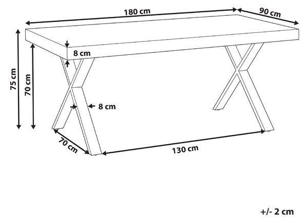 Jídelní stůl CLIFTON Tmavě hnědá 180 cm 90 cm Borovicové dřevo