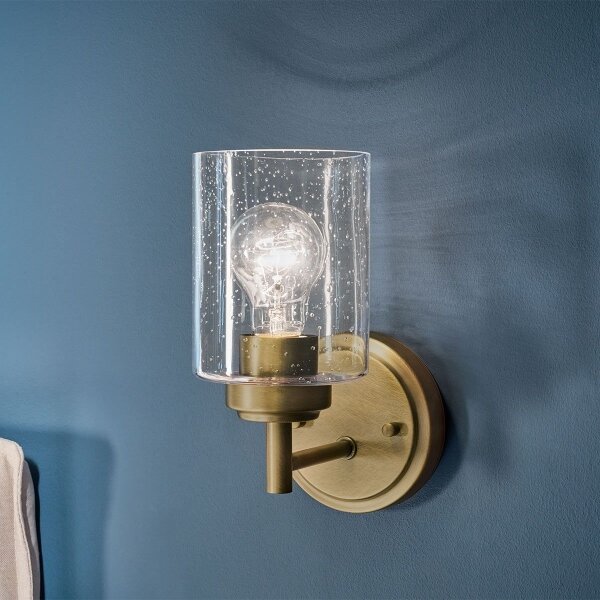 Kichler KL-WINSLOW-1W-NBR - Nástěnná lampa WINSLOW 1xE27/60W/230V mosaz