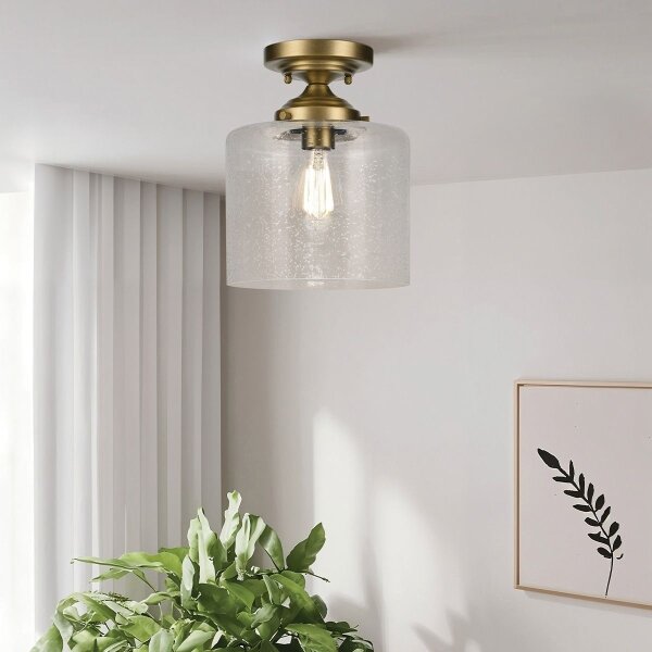 Kichler KL-WINSLOW-SF-NBR-Strop. svítidlo WINSLOW 1xE27/60W/230V pr.21,6cm mosaz