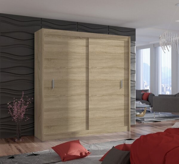Šatní skříň s posuvnými dveřmi SAPHIRA 203x215x61 cm dub sonoma