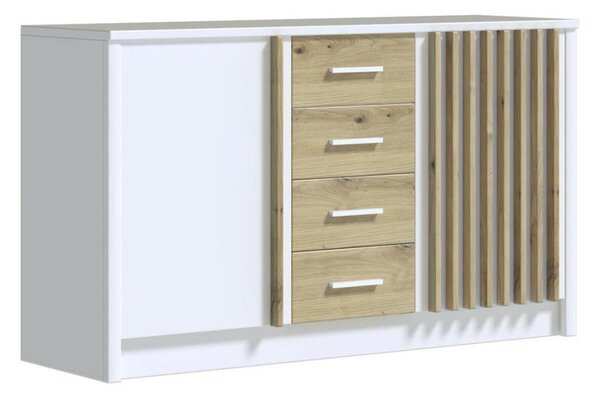 Komoda TAYLER 140x86x47 cm bílá/dub craft