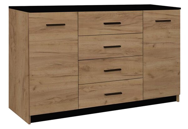 Komoda TAYLER 140x86x47 cm dub craft/černá