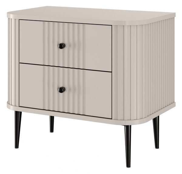 Set nočních stolků Vesper 56 cm - kašmírová / černé nohy