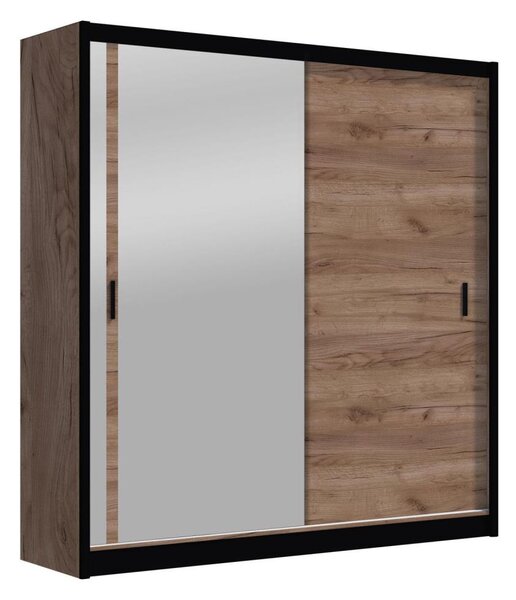 Šatní skříň se zrcadlem SABRINA 203x215x61 cm dub craft