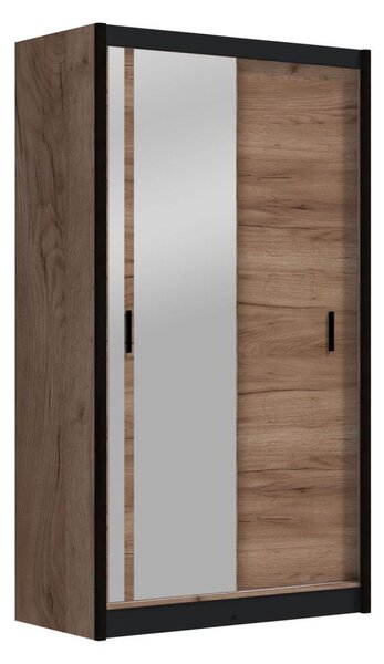 Šatní skříň se zrcadlem SABRINA 120x215x61 cm dub craft