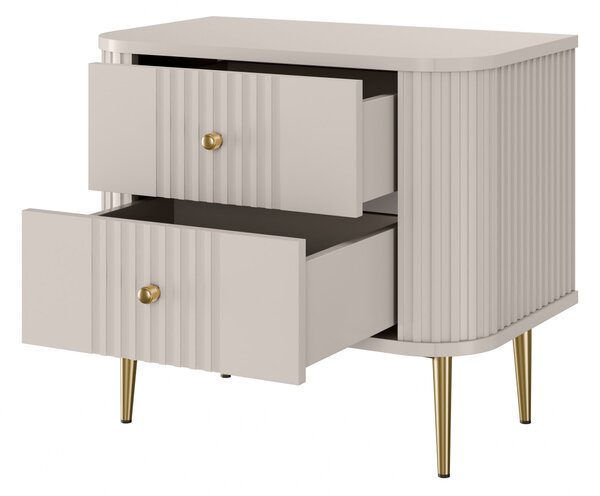 Set nočních stolků Vesper 56 cm - kašmírová / zlaté nohy