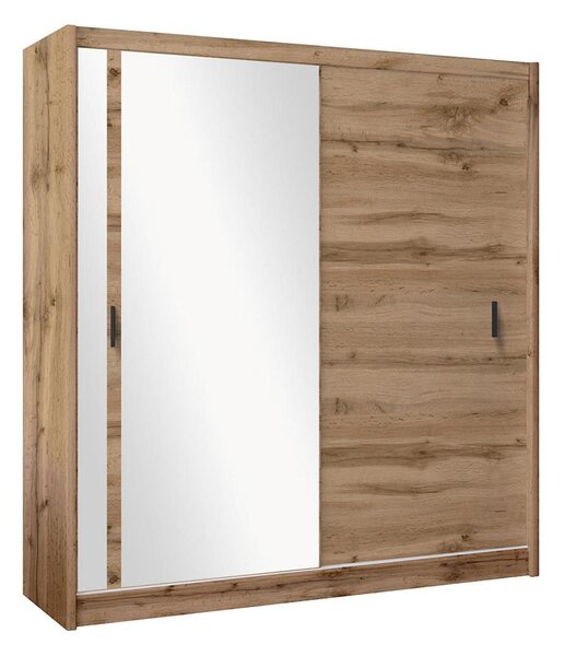 Šatní skříň se zrcadlem SABRINA 203x215x61 cm dub woltan