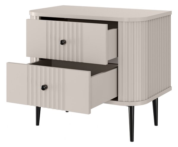 Set nočních stolků Vesper 56 cm - kašmírová / černé nohy
