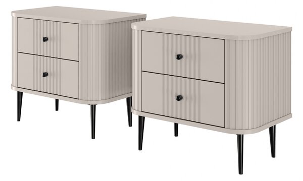 Set nočních stolků Vesper 56 cm - kašmírová / černé nohy