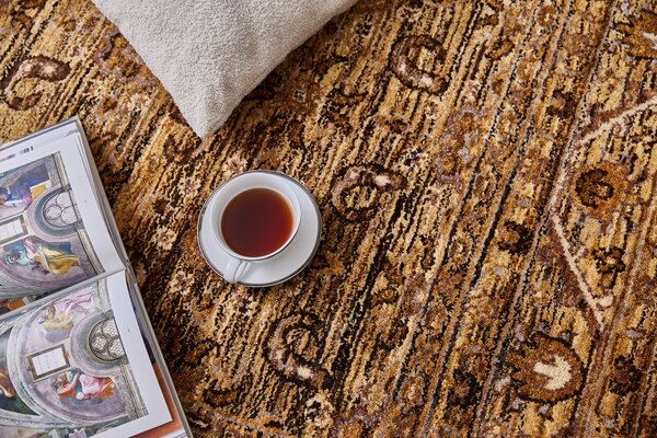 Diamond Carpets India, Ručně vázaný kusový koberec Babylon DESP HK20 Camel Mix, 80x150, hnědá, ložnice
