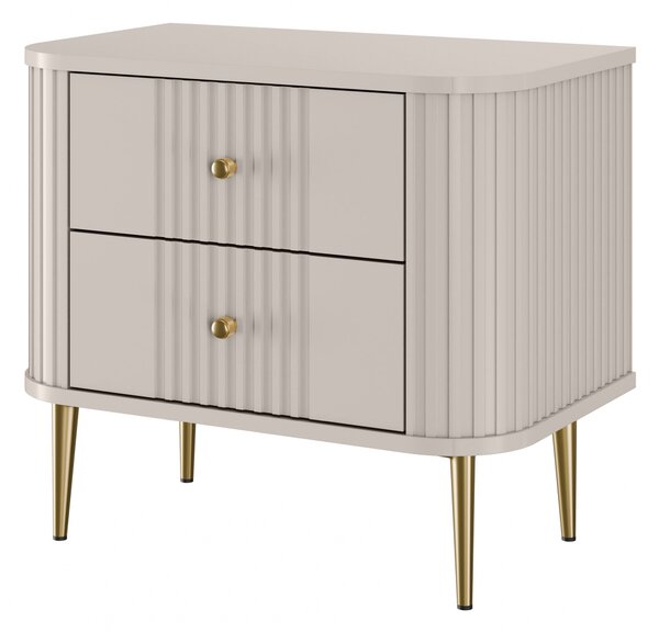 Set nočních stolků Vesper 56 cm - kašmírová / zlaté nohy