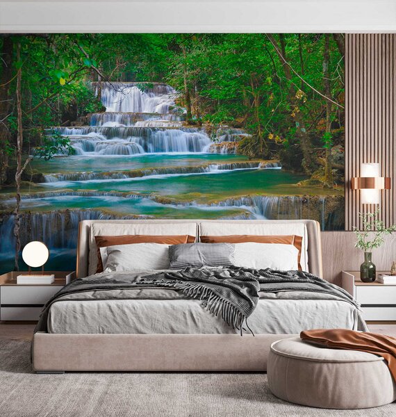 Fototapeta Vodopád v lese, Designové fototapety na zeď, Populární fototapety, u56038 - Tapeko.co.cz