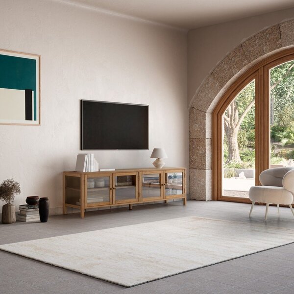 TV stolek v dekoru dubu v přírodní barvě 160x50x40 cm Ceci – MOME