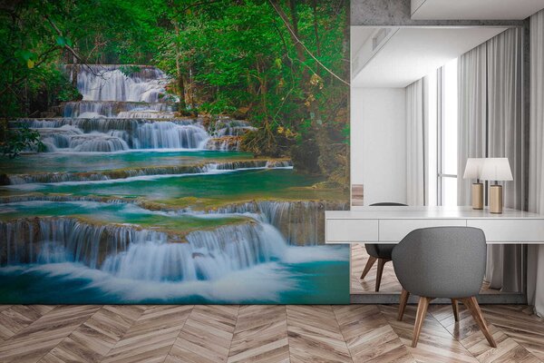 Fototapeta Vodopád v lese, Designové fototapety na zeď, Populární fototapety, u56038 - Tapeko.co.cz