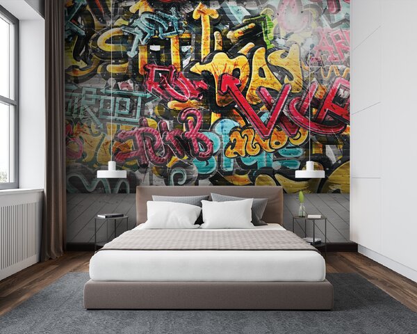 Fototapeta Zeď s graffiti, Designové fototapety na zeď, Populární fototapety, u56045 - Tapeko.co.cz