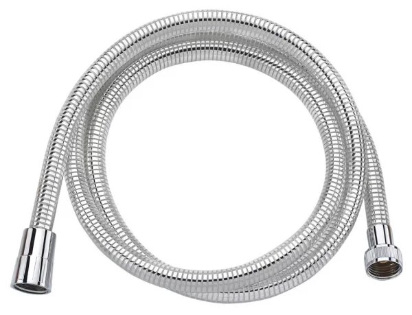 LASER plastová sprchová hadice, hladká, 150cm, chrom/bílá