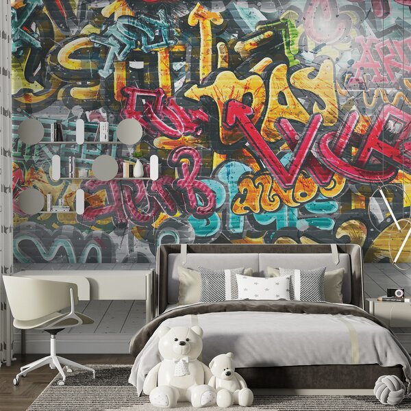 Fototapeta Zeď s graffiti, Designové fototapety na zeď, Populární fototapety, u56045 - Tapeko.co.cz