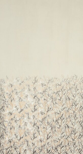 ZATEMŇOVACÍ ZÁVĚS NA KROUŽCÍCH TORI 140X250 CM VZOROVANÁ