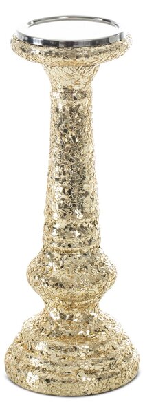 SKLENĚNÝ SVÍCEN MELIA (FI) 12X31 CM ZLATÝ