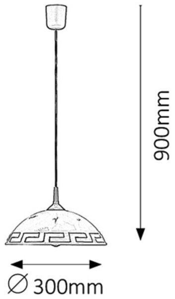 Rabalux 7652 - Lustr ETRUSCO 1xE27/60W/230V