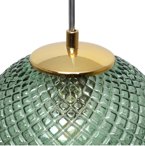 Závěsné svítidlo Cannes, 1x zelené skleněné stínítko (fi 25 cm), G