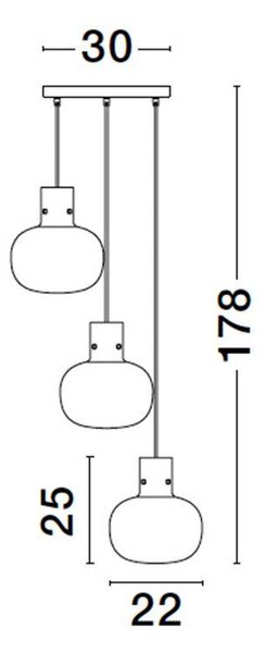 Nova Luce Závěsné svítidlo CINZIA kouřové sklo černý kabel černá kovová základna E27 3x12W