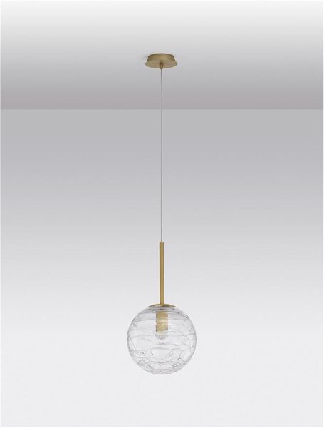 Nova Luce Závěsné svítidlo COEN mosazný zlatý kov čiré sklo E27 1x12W