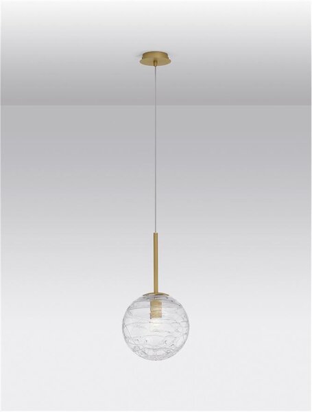 Nova Luce Závěsné svítidlo COEN mosazný zlatý kov čiré sklo E27 1x12W