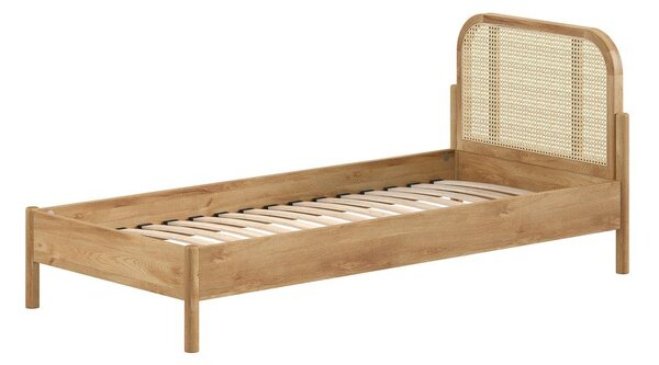 Jednolůžková postel z dubového dřeva s roštem 90x200 cm v přírodní barvě Olive Rotan – Vipack