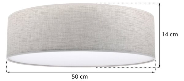 Stropní svítidlo Stone, 1x světle béžové textilní stínítko/bílé PVCové stínítko, (bílé plexisklo), (fi 50cm)