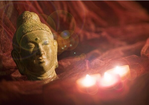 Eglo 75039 - LED Svítící dekorační obraz BUDDHA 3xLED/0,02W/2xAA 30x45 cm