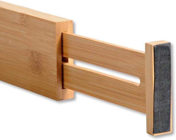 Kesper Přepážka / rozdělovač, organizér do šuplíku 2ks, bambus - nastavitelná až 56cm