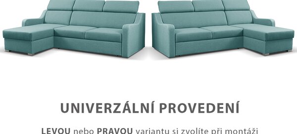 Sedací souprava MIKELI | 232x158 cm | UNI | rozkládací + úložný prostor | AKCE | tmavě modrá 22