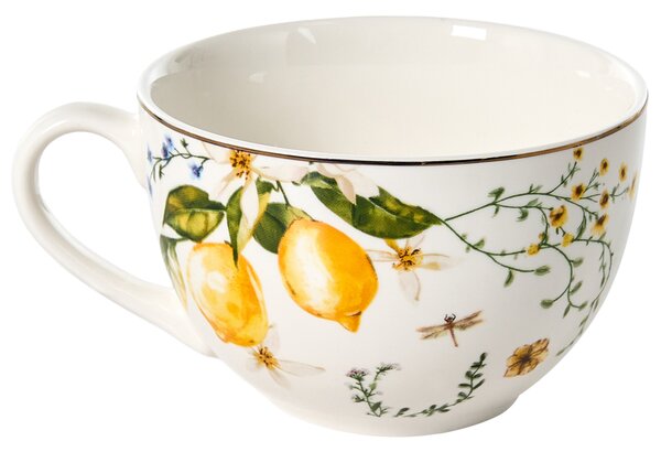 Sada 20 kusů nádobí LEMONGRASS Porcelán Bílá/Zelená