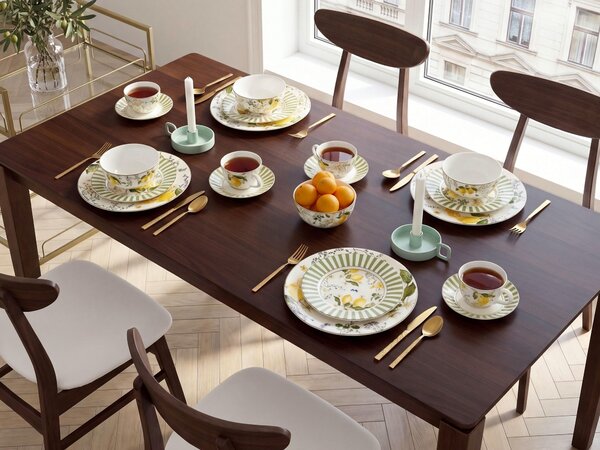 Sada 20 kusů nádobí LEMONGRASS Porcelán Bílá/Zelená