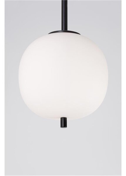 Nova Luce Závěsné svítidlo LATO černý kov a opálové sklo E14 1x5W
