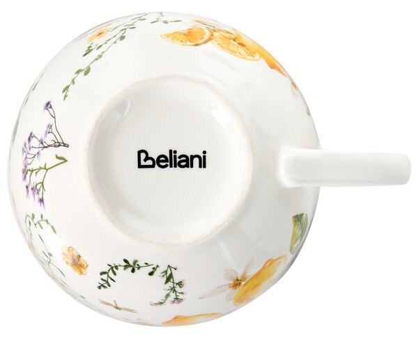 Sada 20 kusů nádobí LEMONGRASS Porcelán Bílá/Zelená