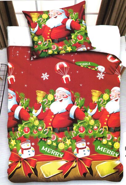 PŘEDVÁNOČNÍ SLEVA ! VÁNOČNÍ POVLEČENÍ S 3D EFEKTEM 140x200/70x80cm - CHRISTMAS č. 45