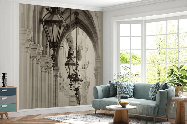 Fototapeta Řada luceren na budově, Květinové fototapety, Populární fototapety, u57433 - Tapeko.co.cz