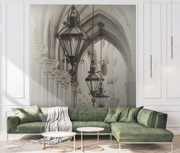Fototapeta Řada luceren na budově, Květinové fototapety, Populární fototapety, u57433 - Tapeko.co.cz