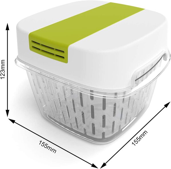 Rotho Speciální box na ovoce a zeleninu, s ventilací a filtrem, do lednice, Fridge Fresh,1,6l modrý