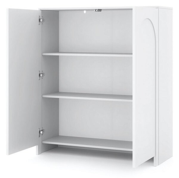Bílá komoda, bezúchytkové otevíraní, š: 100cm