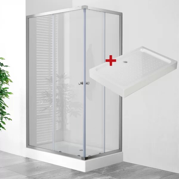 POINT LOR 100x80 Clear Obdélníkový sprchový kout s akrylátovou vaničkou