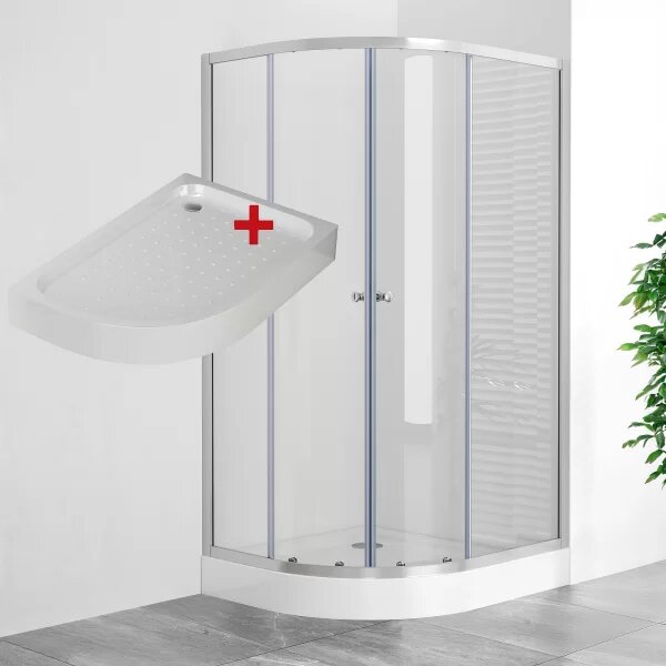 POINT AS LOR 100x80 Clear Pravý Asymetrický sprchový kout s akrylátovou vaničkou