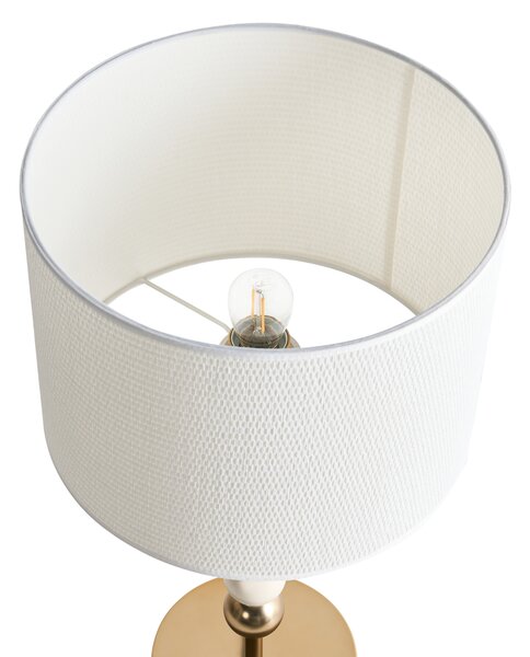 Stolní lampa LOKY Kov Mosazná/Béžová