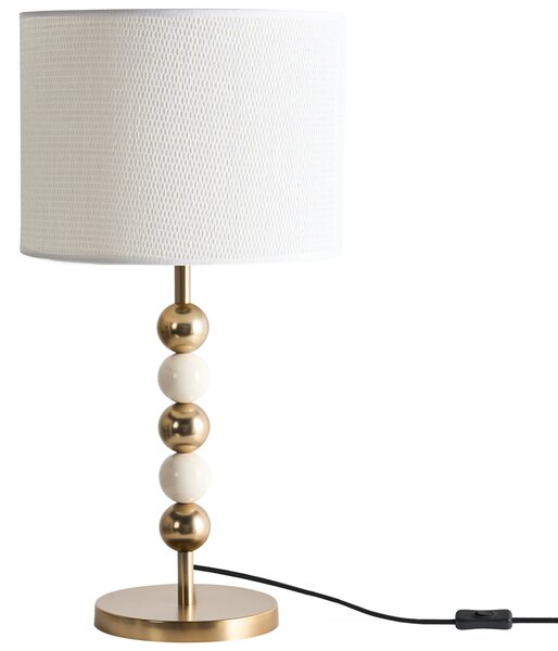 Stolní lampa LOKY Kov Mosazná/Béžová