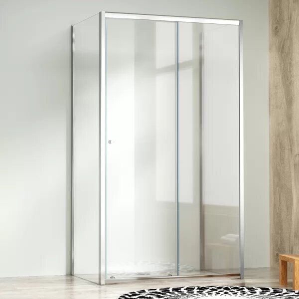 NICOL COMBI II Chrom 80x100x80 Čiré Sprchový kout s posuvnými dveřmi